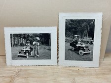1950 Photos - 2 Boys Eating Ice Cream Jeep Pedal Car Puz Parchner Bessemer S539