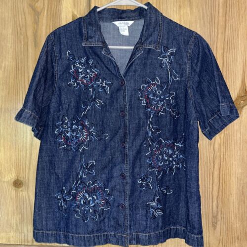 City Blues by KORET Denim-Stil Shirt Oberteil groß bestickt