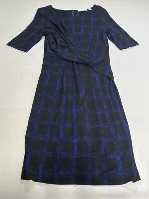 Womens BOSS Hugo Boss Blue Check Dress Large L NWOT