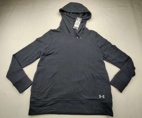 Under Armour High Neck Wmn's Large Black Long Sleeve Loose Sweatshirt Hoodie New - Bild 1 von 8