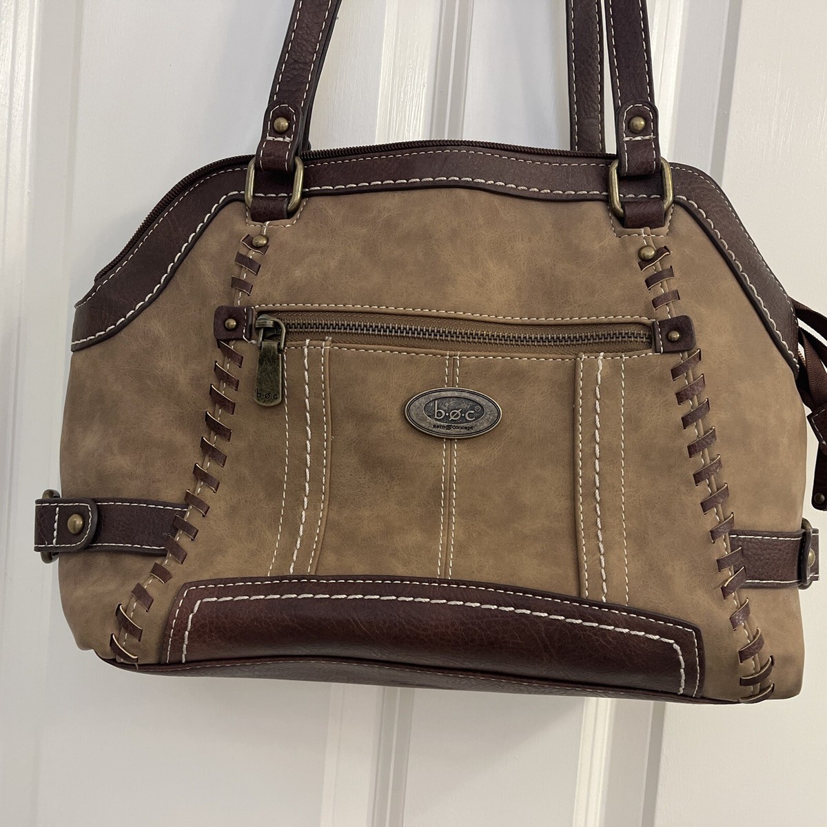 Born boc Oakley Satchel Saddle/Chocolate Shoulder Bag Purse  display picture 2