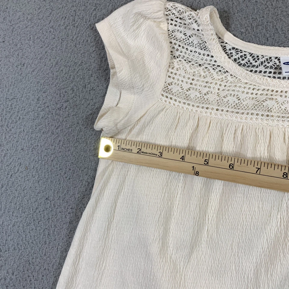 Old Navy Dressy Shirt Girls 8 (M) Beige Tan Boho Tropical Desert Fancy Formal - Image 2 of 4