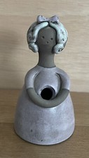 RARE Swedish Elbogen Handmade Girl Flower 5” Bud Vase Statement Homeware Decor