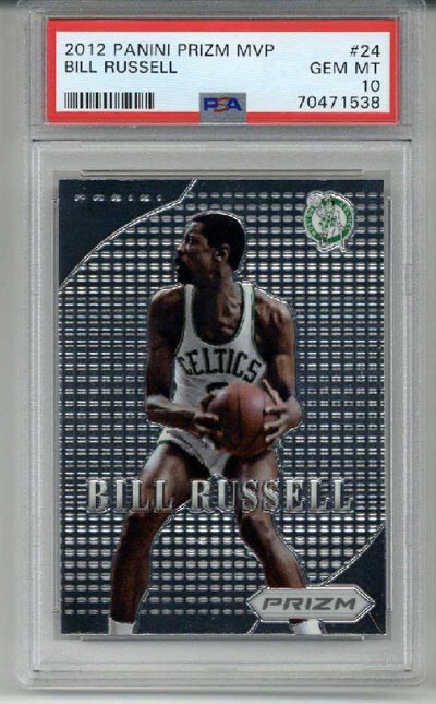 2012 PANINI PRIZM MVP #24 BILL RUSSELL CARD BOSTON CELTICS PSA 10 LOW POP RARE