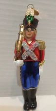 TOY SOLDIER  Ornament Merck OWC GLASS 5.5" T, Fourth Of July Americana PATRIOTIC