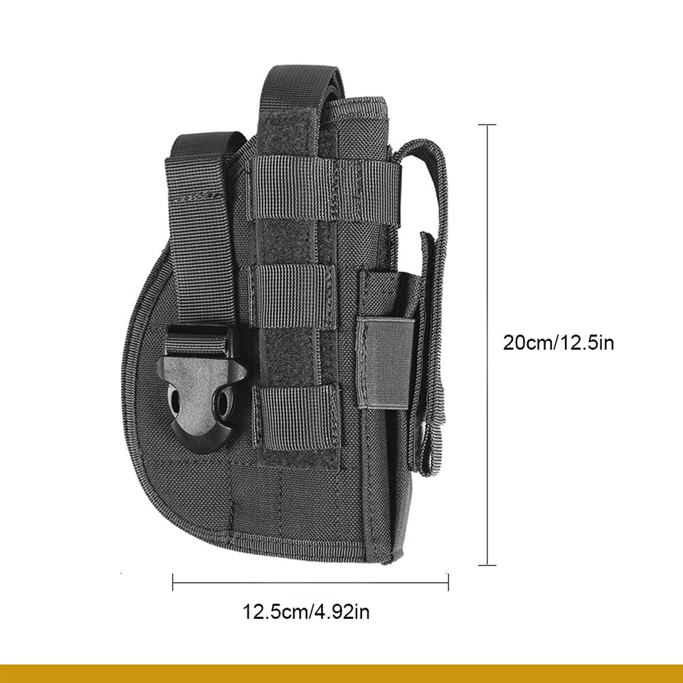 Universal Tactical Pistol Gun Holster Hunting Handgun Pouch Molle Waist Holsters - Image 2 of 4