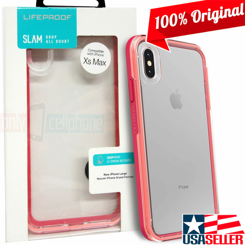 NEW LifeProof SLAM Series Case Clear Coral Pink Sunset Cover for iPhone XS  Max