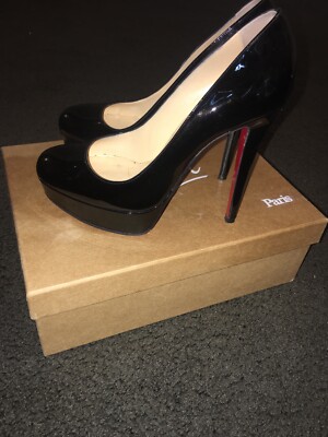 Christian Louboutin ブラック パンプス37 Christian Louboutin ブラック ハイヒール37 Miss Z - 100 mm Pumps