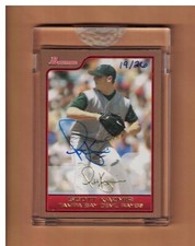 Scott Kazmir 2006 Bowman Originals Buyback Autographed GOLD CARD #19/26 TAMPA