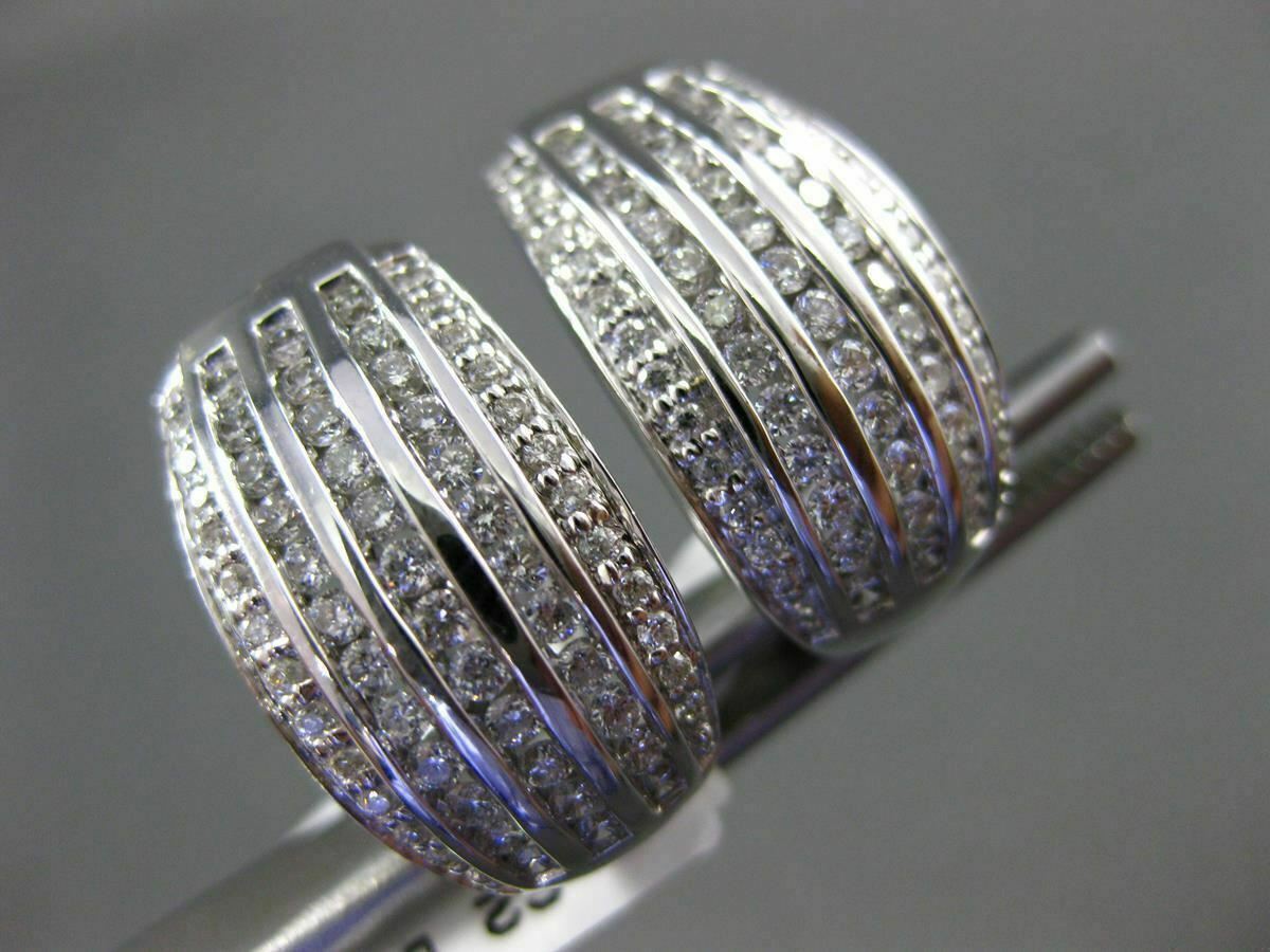 ORECCHINI ESTATE GRANDI 1 62 CT DIAMANTE ORO BIANCO 18KT MULTI FILA CANALE CLIP ON