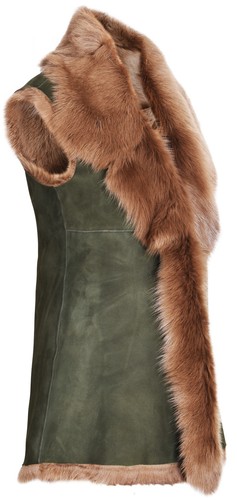 Olive Ladies Women's Soft Real Toscana Sheepskin Leather Gilet Waistcoat - Picture 3 of 4