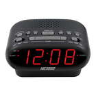 Digital Am/Fm Alarm Clock Radio, Black with Red Led Display