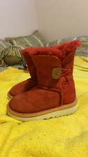 UGG Kids'  Toddlers' Bailey Button Boot Red Tan And White Size 6 fits Small 
