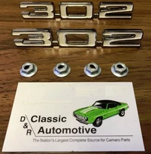 302 Hood Emblems 69 Camaro Z28 pair badges logos for cowl hood fits 67 68 w/cowl