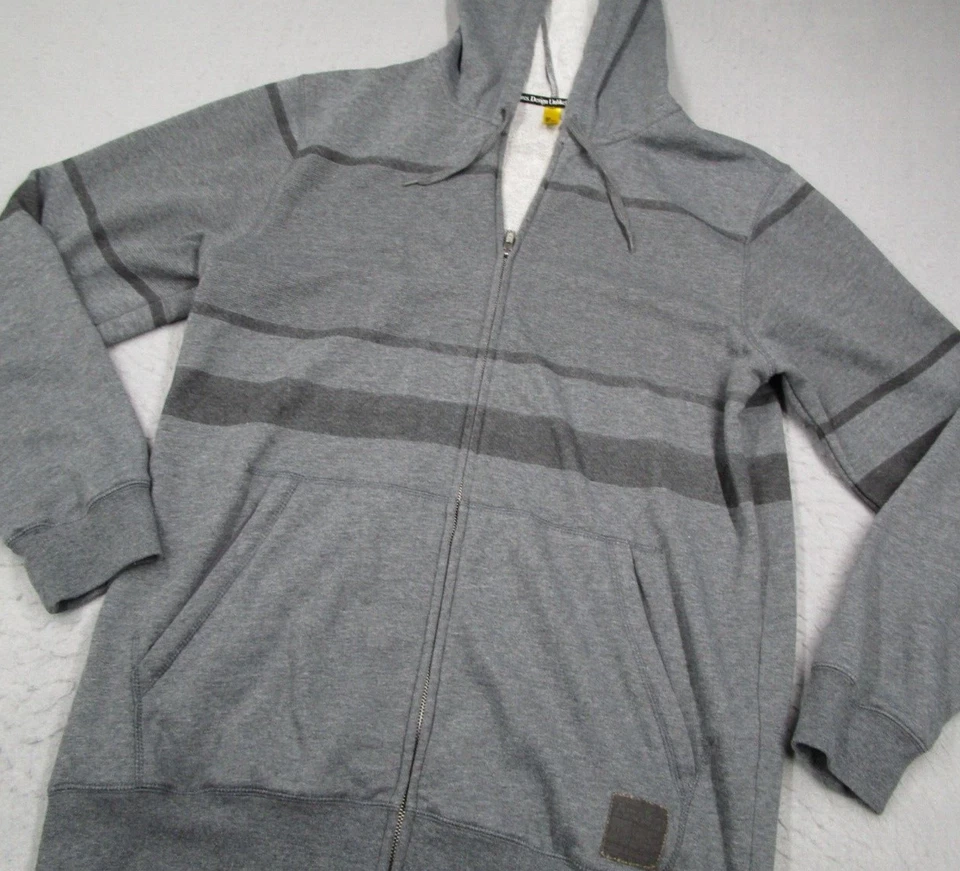 Chaqueta Analógica Para Hombre Gris Medio Cremallera Completa Sudadera con Capucha Bolsillos con Cremallera Tren Activo Foto 2 de 4