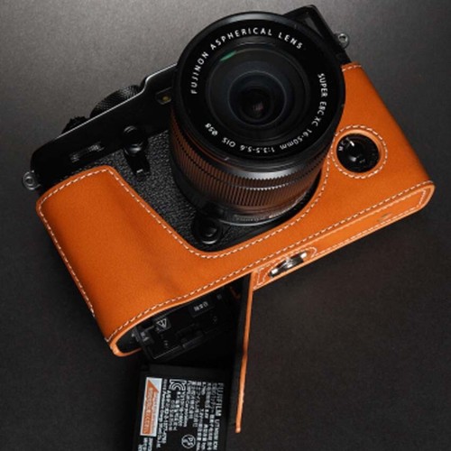 Nuevo bolso de media funda de cuero genuino hecho a mano para cámara para Fujifilm X-PRO3 - Imagen 4 de 14