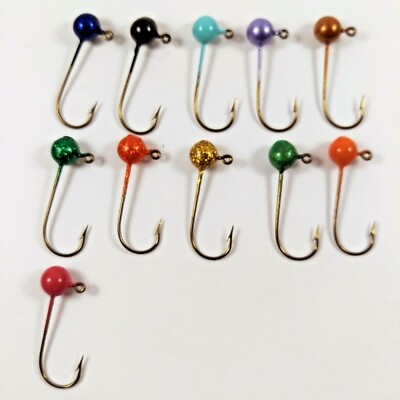 purple 38 and 12 oz pink green 18 Painted Lead jig heads with hooks 14 orange