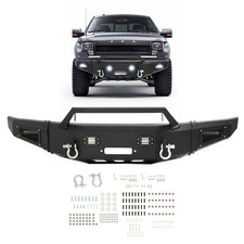 Steel Front Bumper Wwinch Plateled Lights For Ford F150 Svt Raptor 09 2010-14