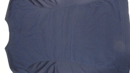 Koi Lite Scrub Top Navy Sz L Slim Fit Dobby 100% Poly Rib 92% Poly/8% Spandex - Picture 11 of 11