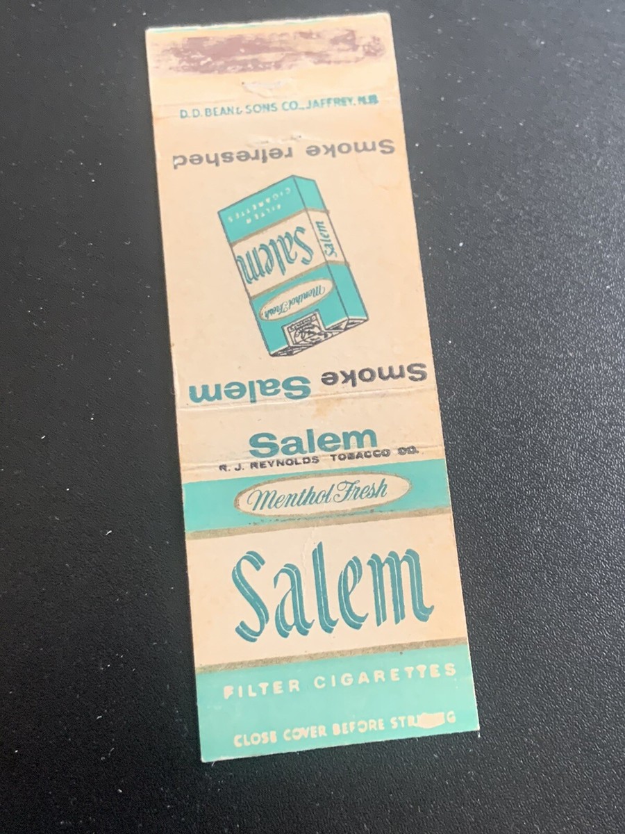 fresh tobacco near me Vintage Tobacco Matchbook “Salem Menthol Fresh Cigarettes” Front Strike