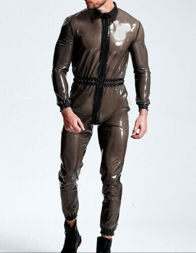 Latex Rubber Gummi Handmade Halloween Masquerade Catsuit Smoke gray Suit Cosplay - Picture 1 of 1