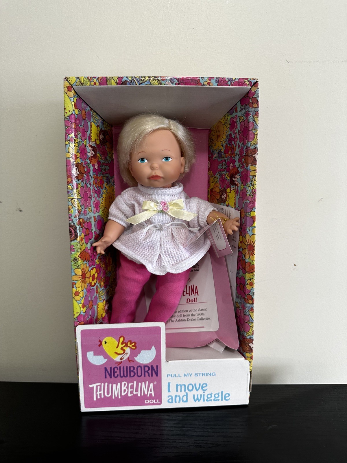 Ashton Drake Newborn Thumbelina Doll Pull String 9" Move Wiggle 2002