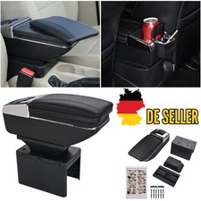 Zweischichtiges Design Armlehne Mittelarmlehne Leder Bezug Schwarz für AUDI BMW