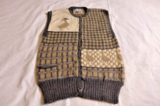 VTG 1987 Women's Patchwork Blueberry Woolens 100 Wool Vest Duck Hand Made USA