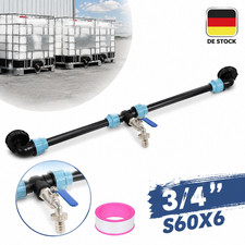 3/4 Zoll IBC Adapter Auslaufhahn S60x6 Verbindungsset f&uuml;r 2 IBC Tank Wasserdicht