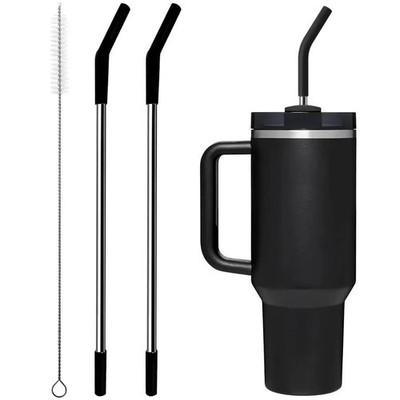 Edelstahl Strohhalm mit Silikonspitze für Stanley Cup 2 Stück für Stanley 40oz/30
