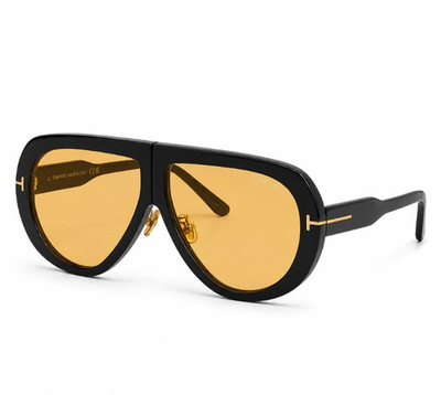 #ad Tom Ford Troy Sunglasses FT0836 Black Yellow 61 10 140mm With Case New $167.20