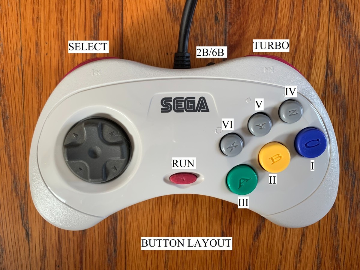 white Sega Saturn custom 6-button controller for NEC PC Engine | eBay
