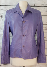 Vintage Ralph Lauren Purple Leather Jacket Coat Blazer, Size M, 10 VERY RARE