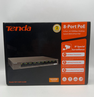 Tenda TEF1109P-8-63W 8 Ports PoE 100Mbps Desktop Switch