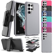 For Samsung Galaxy S22 S22 Plus S22 Ultra Shockproof Case Rugged Cover Belt Clip