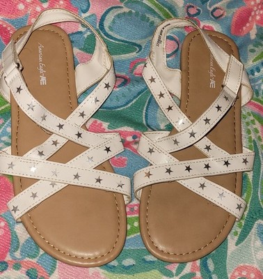 Girls American Eagle Star Sandals Size 2