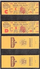 (2) PORTLAND TRAILBLAZERS FULL PLAYOFF TICKETS - 1977 WORLD CHAMPIONSHIP SEASON