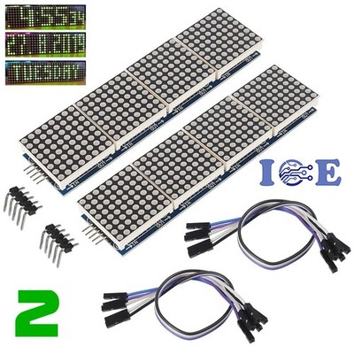 2pcs 4 in 1 matrix 8x32 green led display module max7219 32x8 Arduino Raspberry