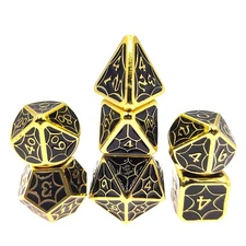 Seven Seas Pirates Dragon Scale Metal Dice Set in Black with Display Box