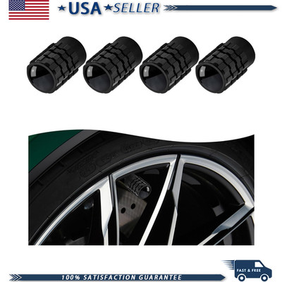4 PCS Tire Valve Stem Caps Rubber Ring, Corrosion Resistant, Universal (Black)