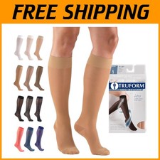 Sheer Compression Stockings, Beige, Women's Knee High