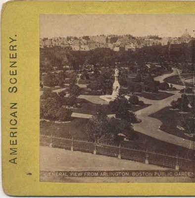 Boston Public Garden View, c1870, Massachusetts, Cities & Towns, Stereoview