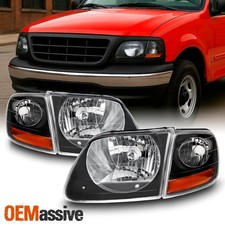 Black 1998-2002 Expedition 1997-2003 F-150 Headlights Signal Lights Set Black 1998-2002 Expedition 1997-2003 F-150 Headlights Signal Lights Set
