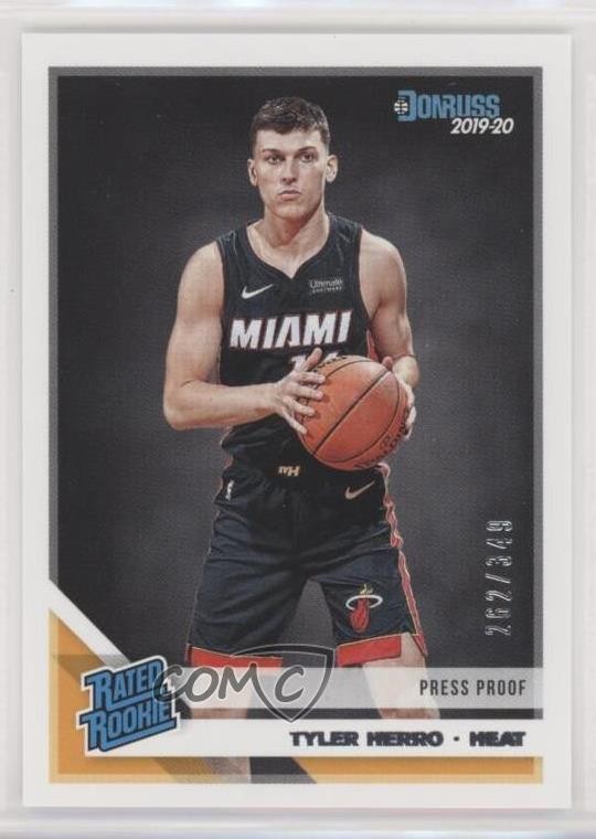 2019 Panini Donruss Rated Rookie Press Proof Silver /349 Tyler Herro #212 03db