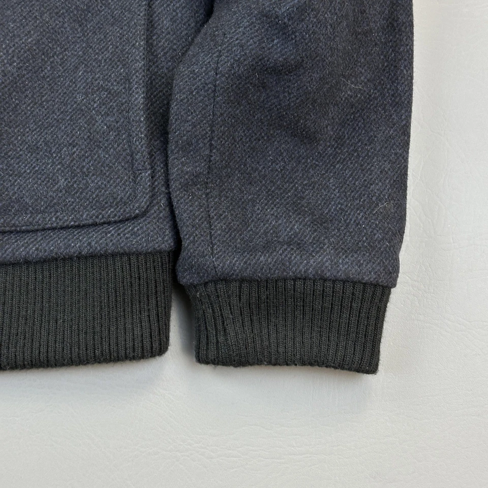 Hart Schaffner Marx Jacket Mens Medium Navy Wool Cashmere Bomber Quilt Lined - Image 3 of 4