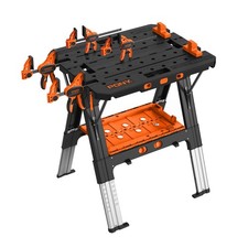 Pony Portable Folding Work Table 2-In-1 As 31 W25 D25-35H Large Load Capacity