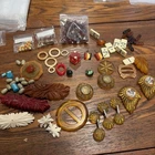 Vintage over 50 Piece Lot Bakelite jewelry scrap and ready to wear  beads spacer