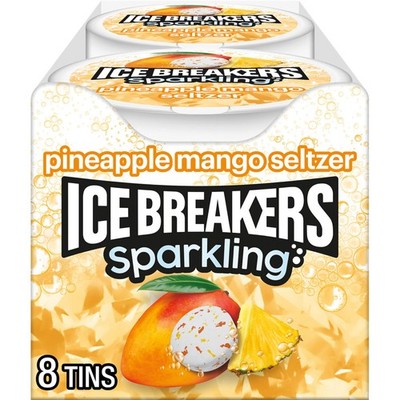 ICE BREAKERS Sparkling Pineapple Mango Seltzer Sugar 1.5 Ounce (Pack of 8)