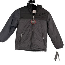 Swiss Alps Boys Reversible Jacket Grey Black Zip Up New with tags Size 5/6