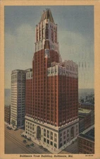 Baltimore Trust Building,MD Tichnor Architecture Maryland Vintage Postcard